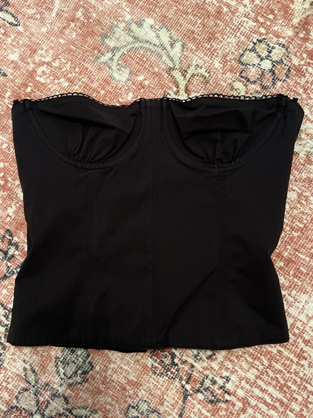 DANIELLE BERNSTEIN Black Strapless Bustier Camisole